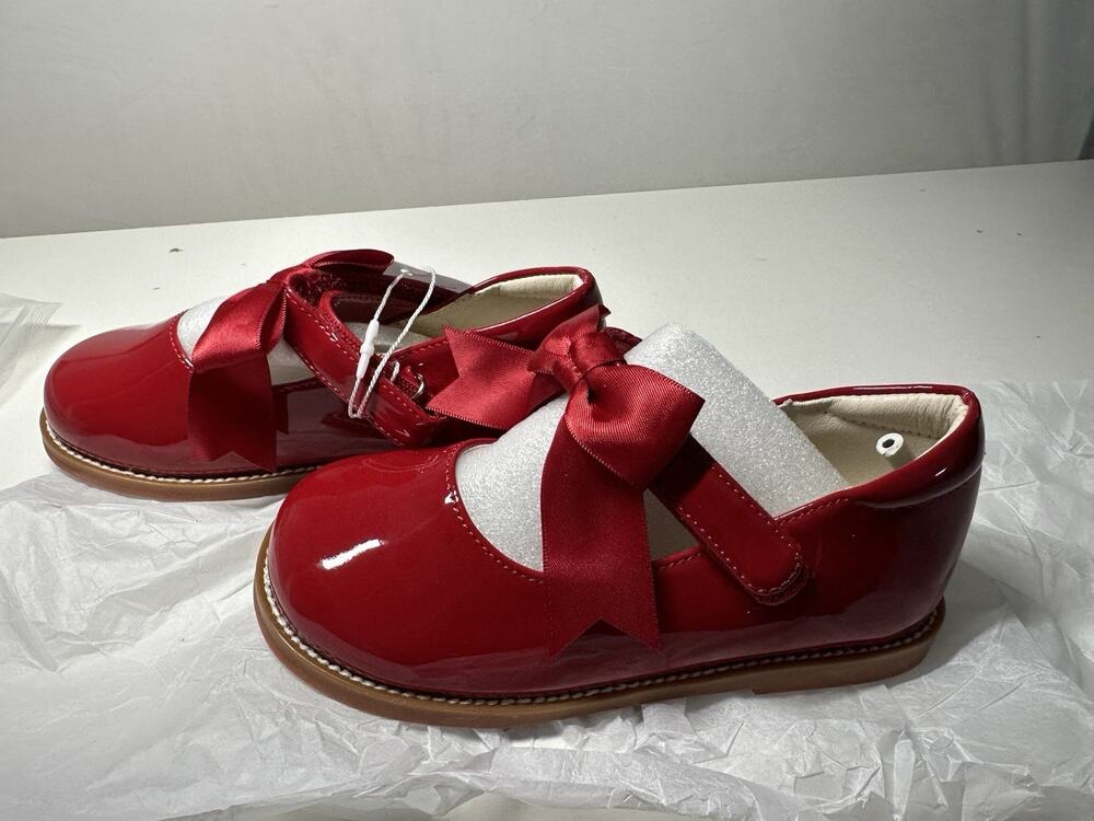 PHIRAMIN Toddler Girl Mary Jane Red Dress Shoes Sz 10